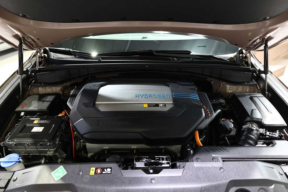 véhicule électrique à pile à combustible, exposé lors du 2021 Ulsan International Hydrogen Energy Exhibition & Forum à Ulsan, en Corée du Sud