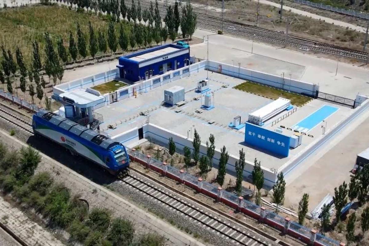 hydrogene-chine La Chine lance sa premiรจre station ferroviaire ร hydrogรจne pour vรฉhicules lourds